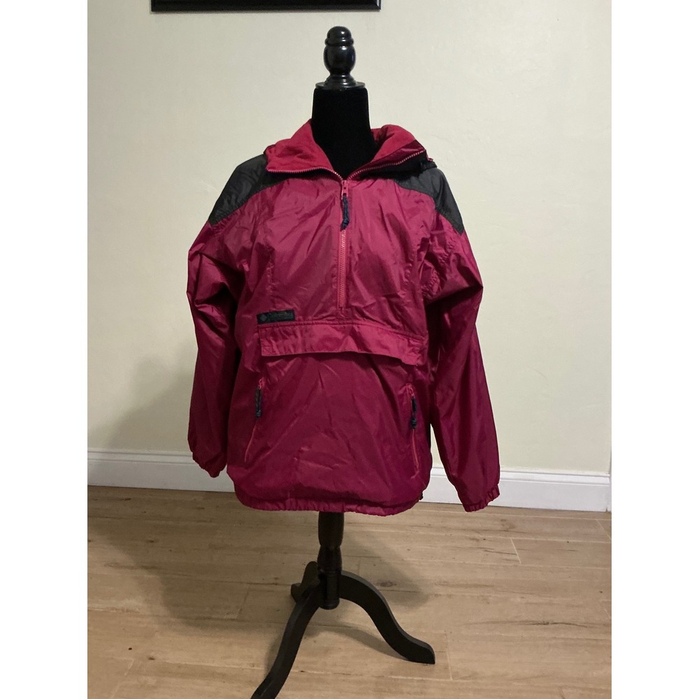 Rare Vntg Womens Medium Columbia Half-Zip Anorak Windbreaker Jacket.